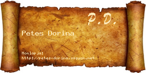 Petes Dorina névjegykártya